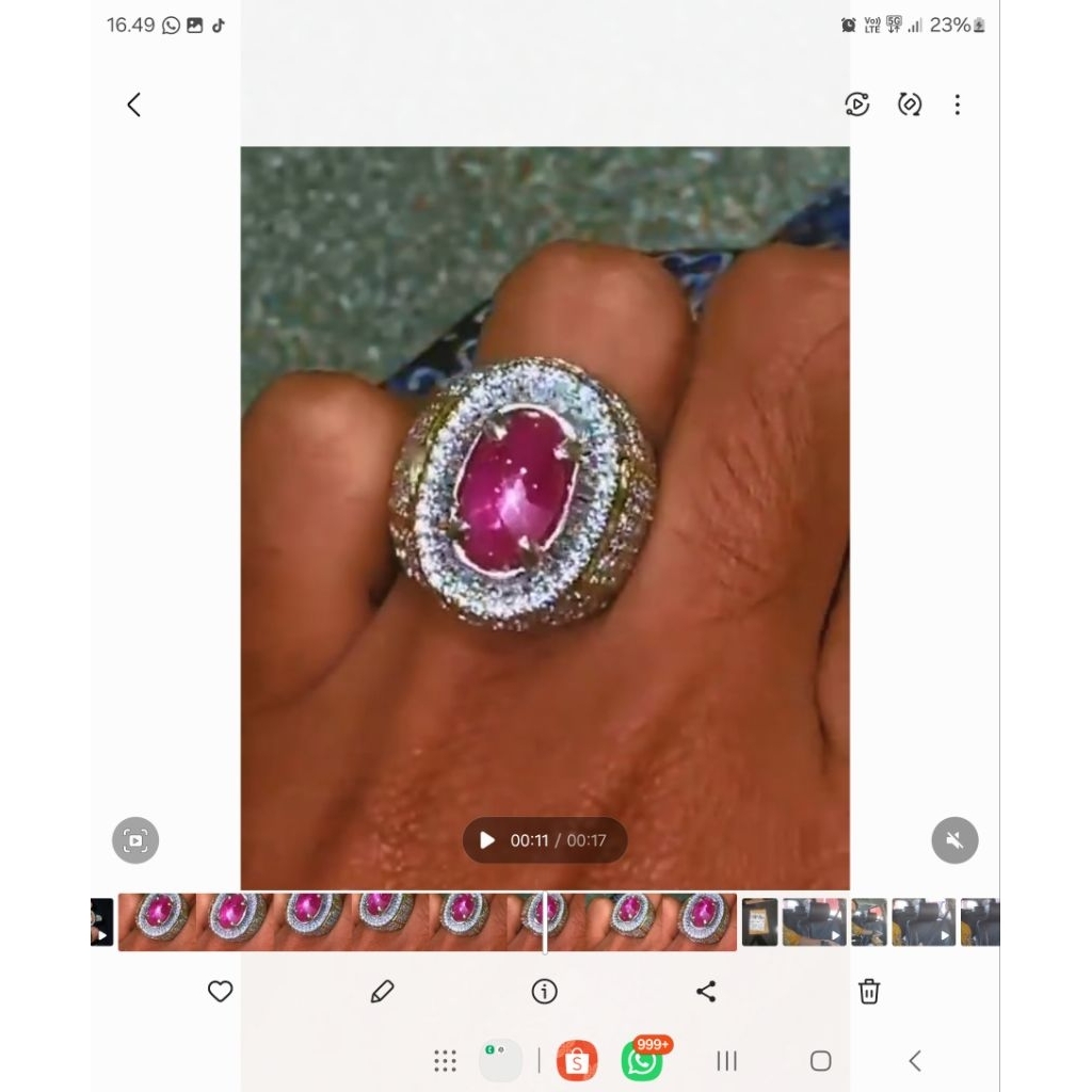 ruby star belang koi ring perak hand made
