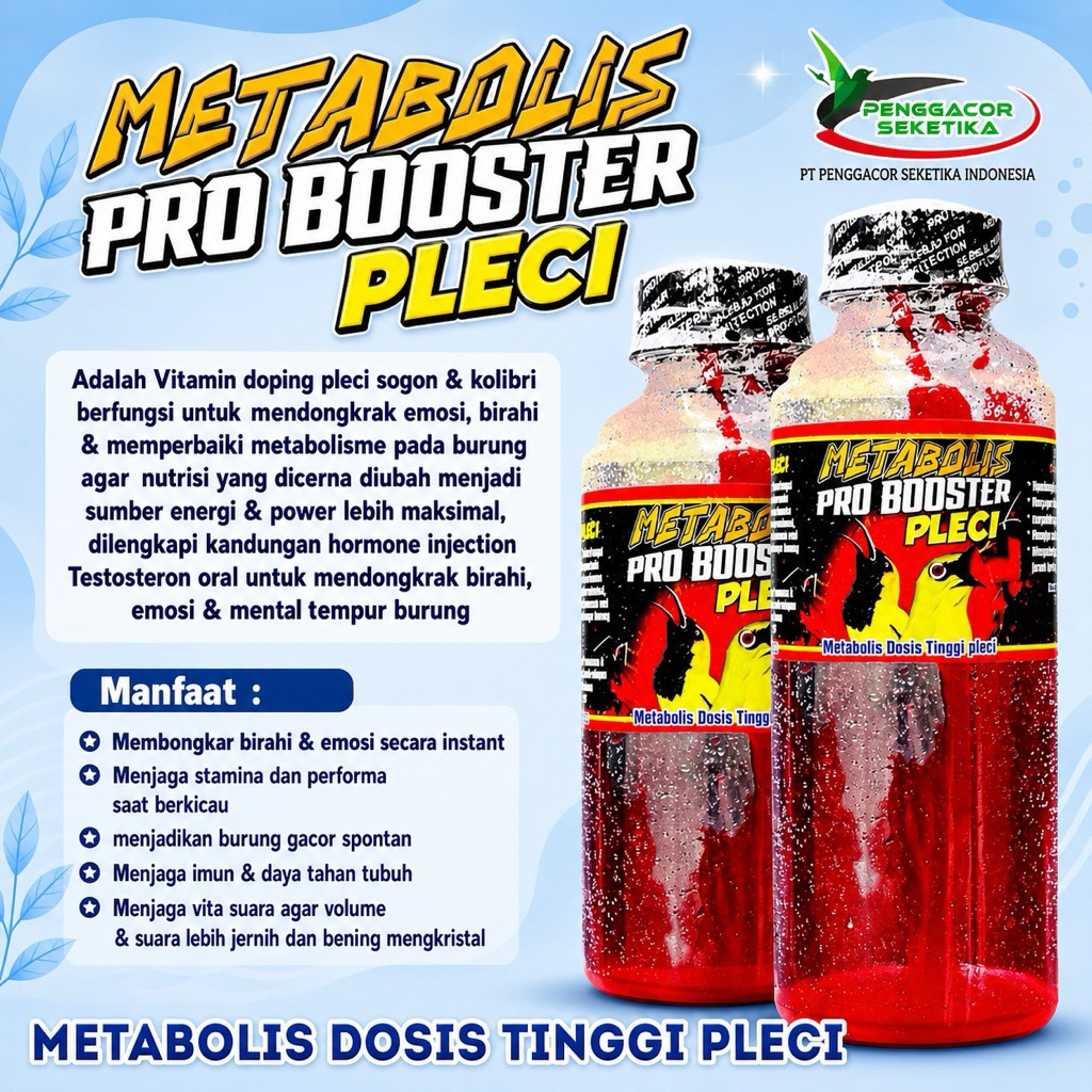 Pro Booster Pleci Juara Metabolis Dosis Tinggi pleci Vitamin Burung Pleci