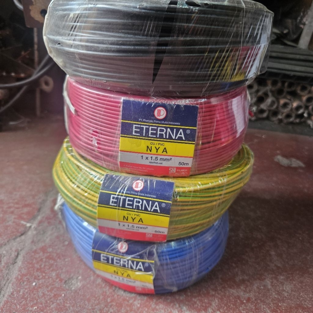 Kabel Listrik NYA 1.5 1,5 Eterna 50M / Kabel Listrik NYA 1.5mm 1,5mm Eterna 50 Meter