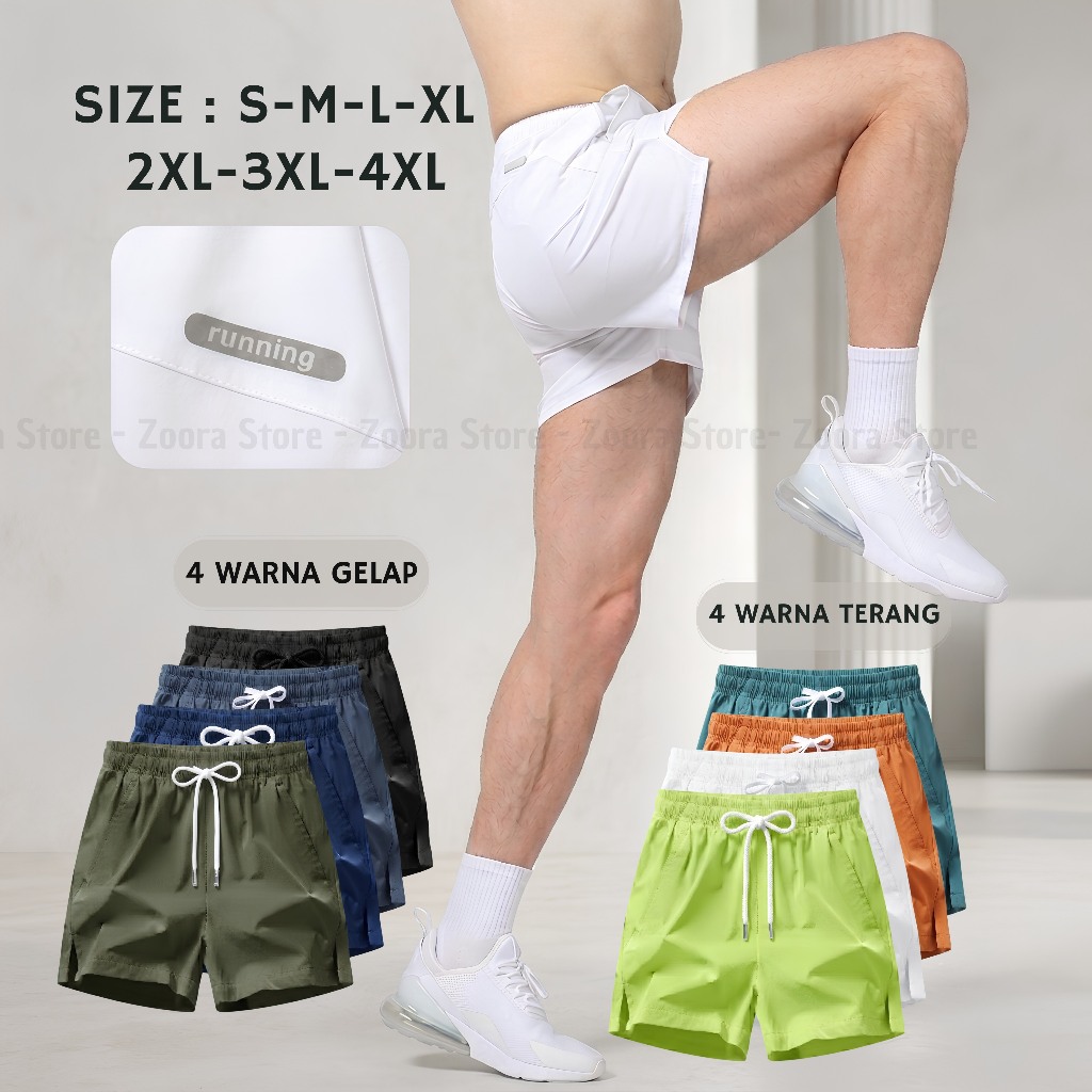 Zoora Short Pants Sporty Exo Series Celana Pendek Fitness Olahraga Gym Lari Pria Wanita ZOORA PROJEC