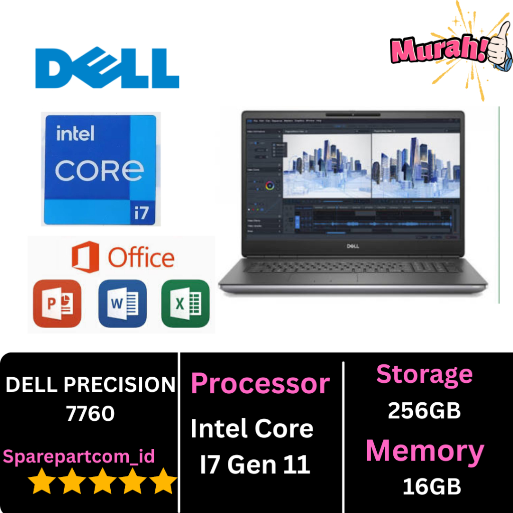 Laptop Workstation Dell Precision 7760 Intel Core i7 Gen 11 Ram 128 GB SSD 3 TB GPU Nvidia Quadro RT