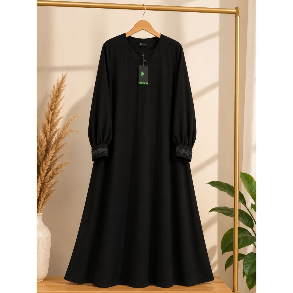 Abaya Jetblack Leuwitex Pesanan