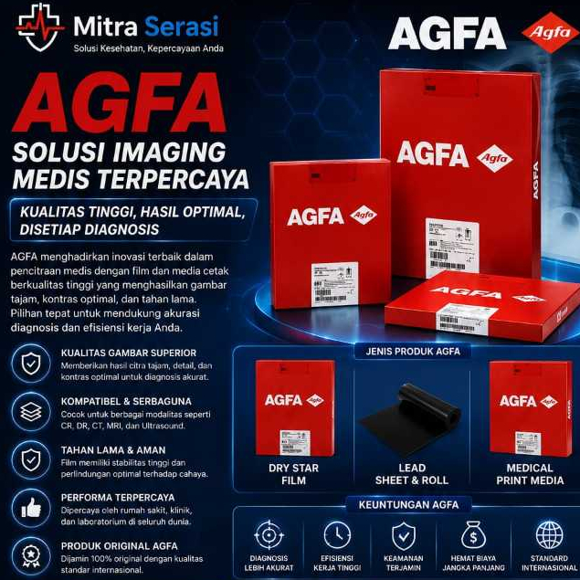 FILM AGFA DT5B 8x10  - FILM CR-DR RONTGEN RADIOLOGI