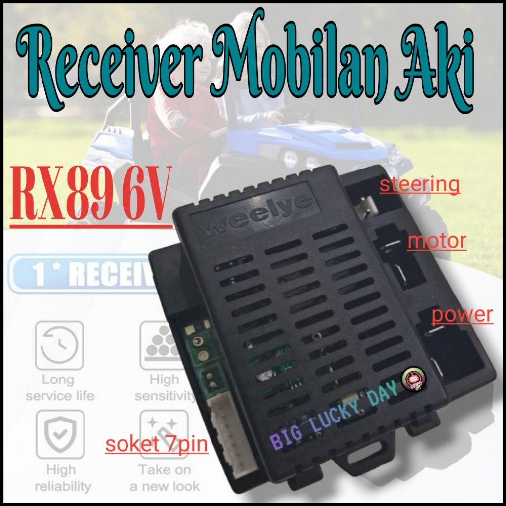 RECEIVER REMOT WEELYE RX89 6V 7PIN MOBIL AKI MODUL IC RESEIVER RECIVER RX 89 PENGGANTI RX60 6VOLT 7 