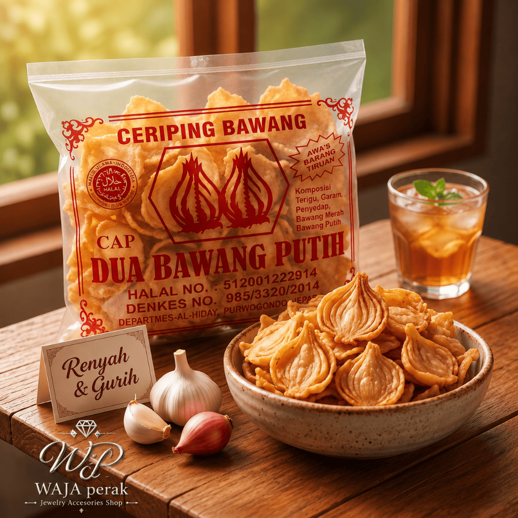 KERUPUK BAWANG CAP DUA BAWANG PUTIH DIJAMIN GURIH ENAK KHAS JEPARA