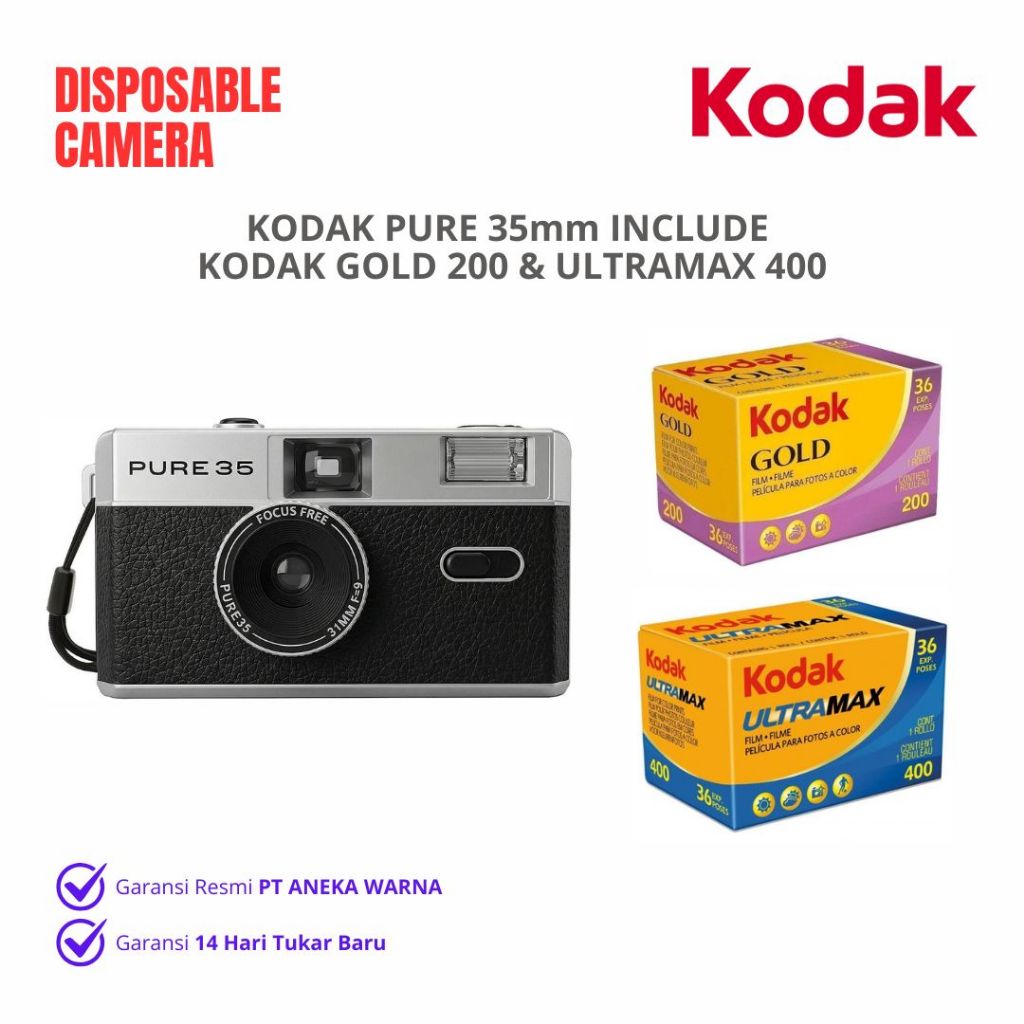 Kodak PURE35 Reloadable 35mm Film Camera KIT KODAK GOLD & KODAK ULTRAMAX