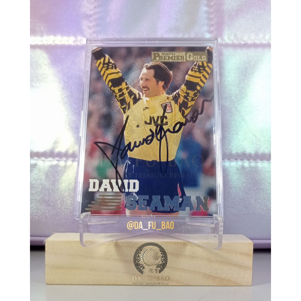 Vintage Real Autograph DAVID SEAMAN Arsenal and England Legend Goalkeeper Merlin's Premier League Go