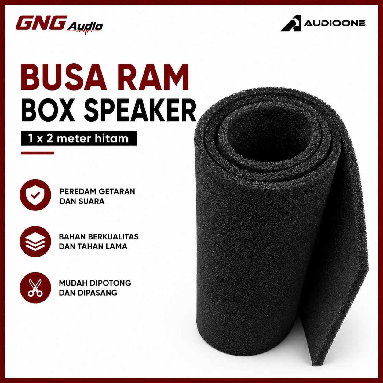 Busa Spon Box Speaker  Anti Air Tebal  1x2M – Lapisan Hardcase, Otomotif, Aquarium – GNG AUDIO