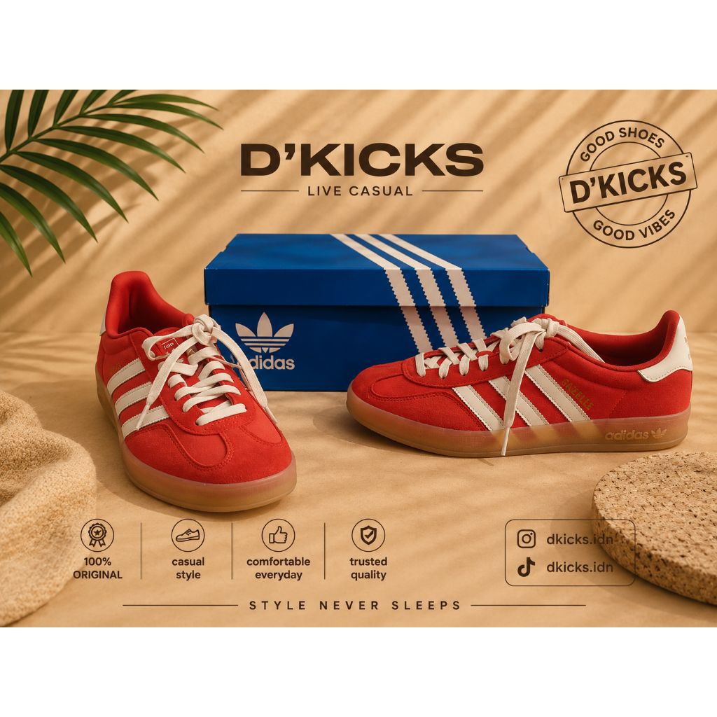 Adidas gazelle indoor merah