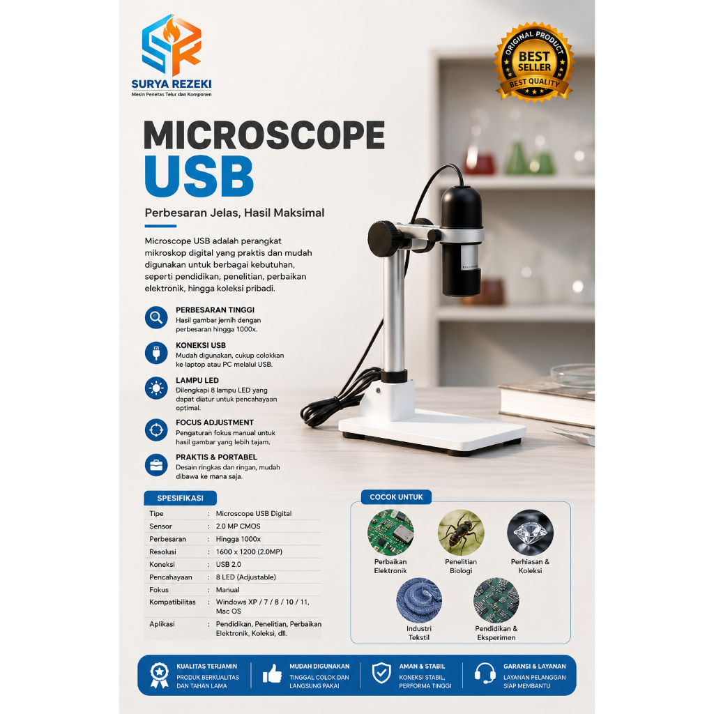 1000X Digital USB Microscope Viedeo Microscope USB Endoscope Camera