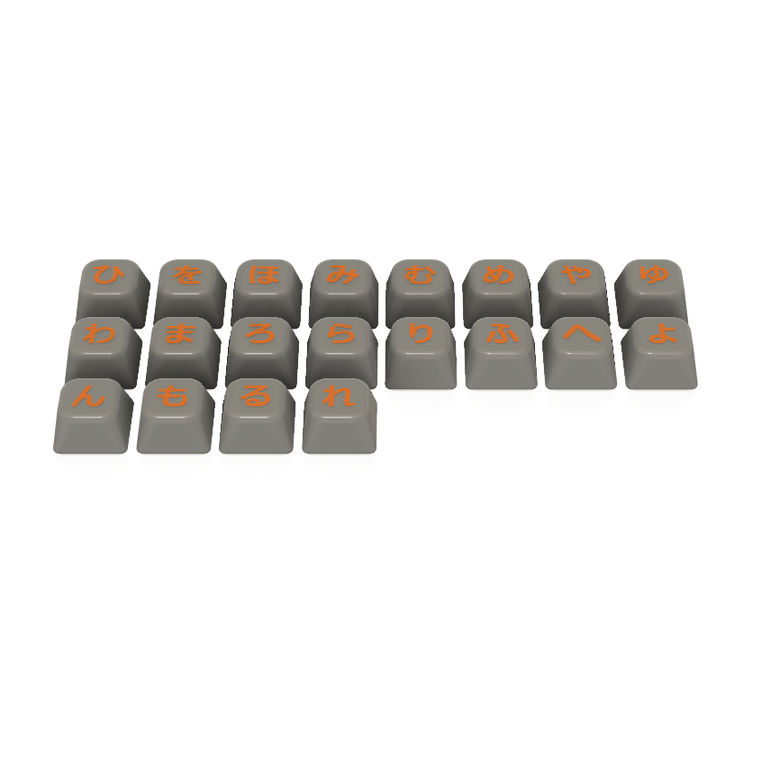 Keycaps Hiragana Japan Grey n Orange Version 26