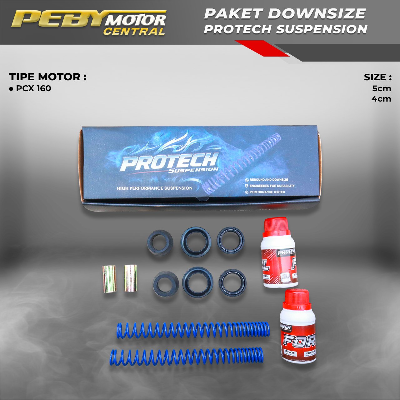 Paket Downsize PROTECH Pcx 160 Lowringkit Shock Depan Premium