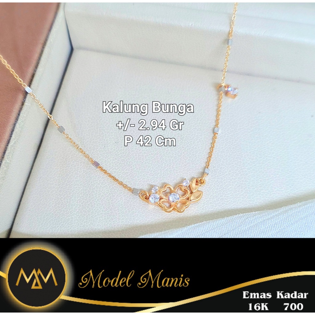 Kalung Flower Jedar Kotak Kuning 700 kadar 16k