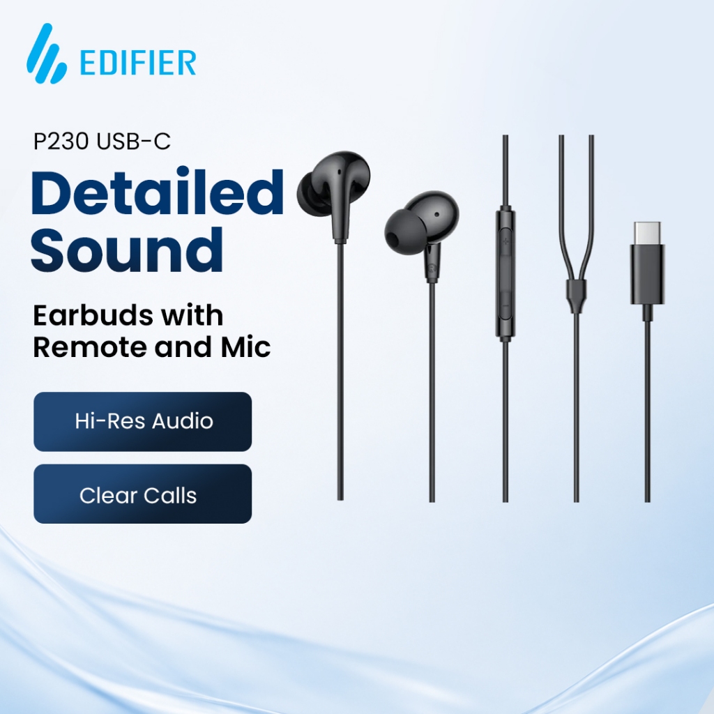 EDIFIER P230 USB-C Wired Earbuds with Remote & Mic