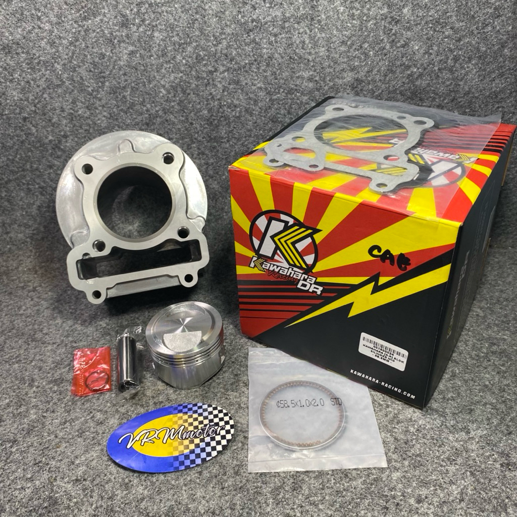 BLOK SEHER MIO 58,5MM KAWAHARA BLOK PISTON MIO KAWAHARA 58,5MM 1 SET DENGAN PISTON