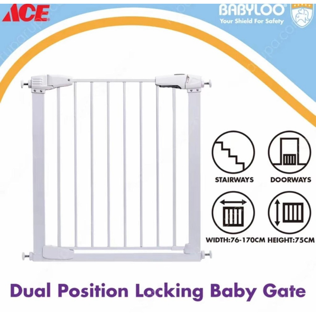 Babyloo Dual Position Locking Baby Gate – Safety Gate Anak (76–83 cm) Preloved