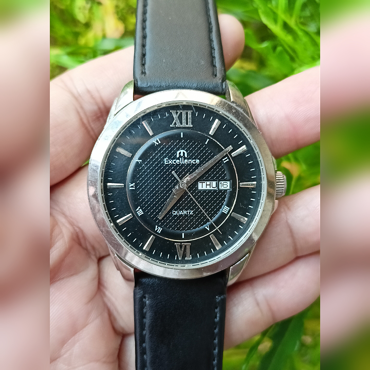 EXCELLENCE 8104M Black Silver Watch Original Second | Jam tangan Pria Preloved