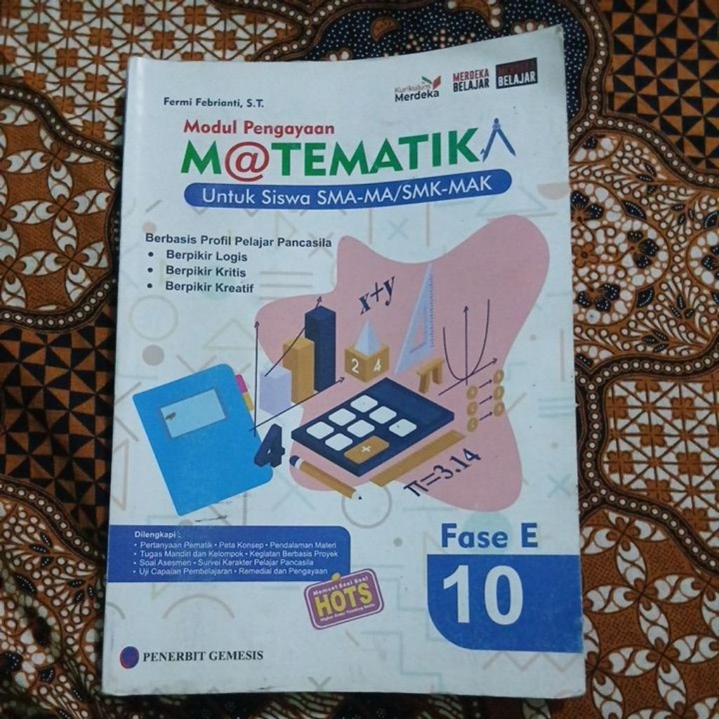 Buku Modul Pengayaan Matematika SMA Kelas X Penerbit Gemesis Kurikulum Merdeka
