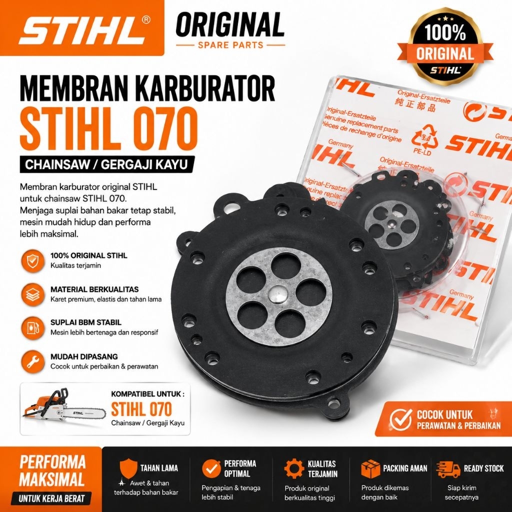 Membran Karburator Chainsaw STIHL 070 Original | Diaphragm Karburator Senso STIHL 070 Gergaji Kayu