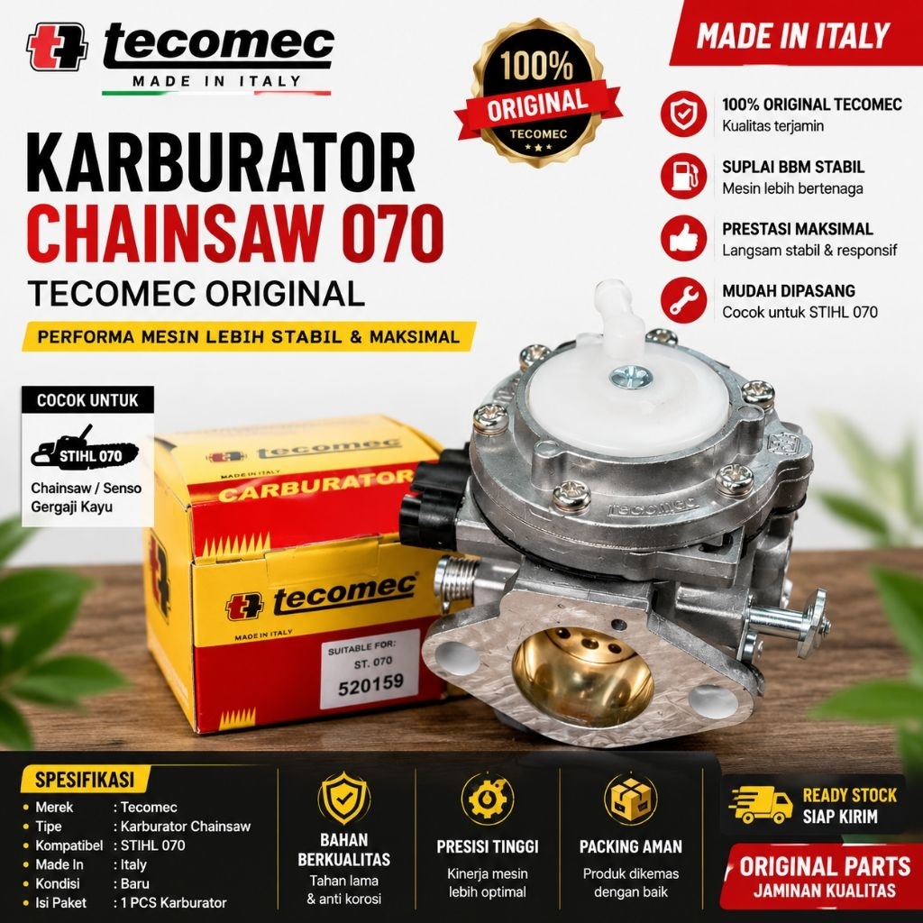 Karburator Chainsaw STIHL 070 Tecomec Original Made in Italy | Carburator Senso 070 Tecomec