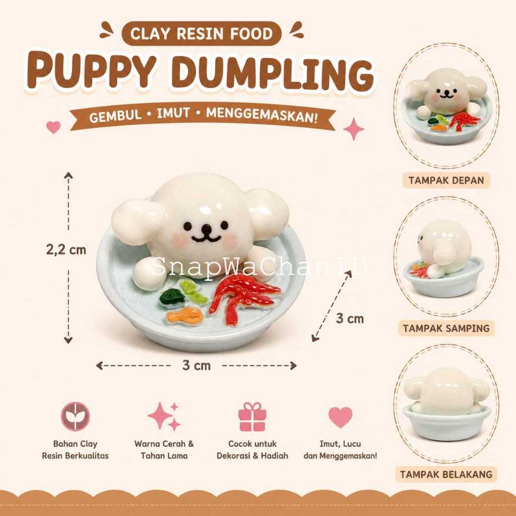 Clay Resin Food - Puppy Dumpling seafood