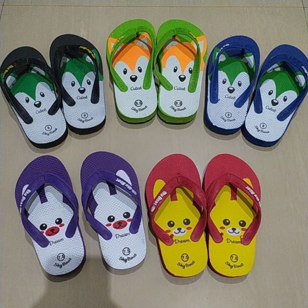 sandal anak karakter#sky boat funny#sandal motif anak
