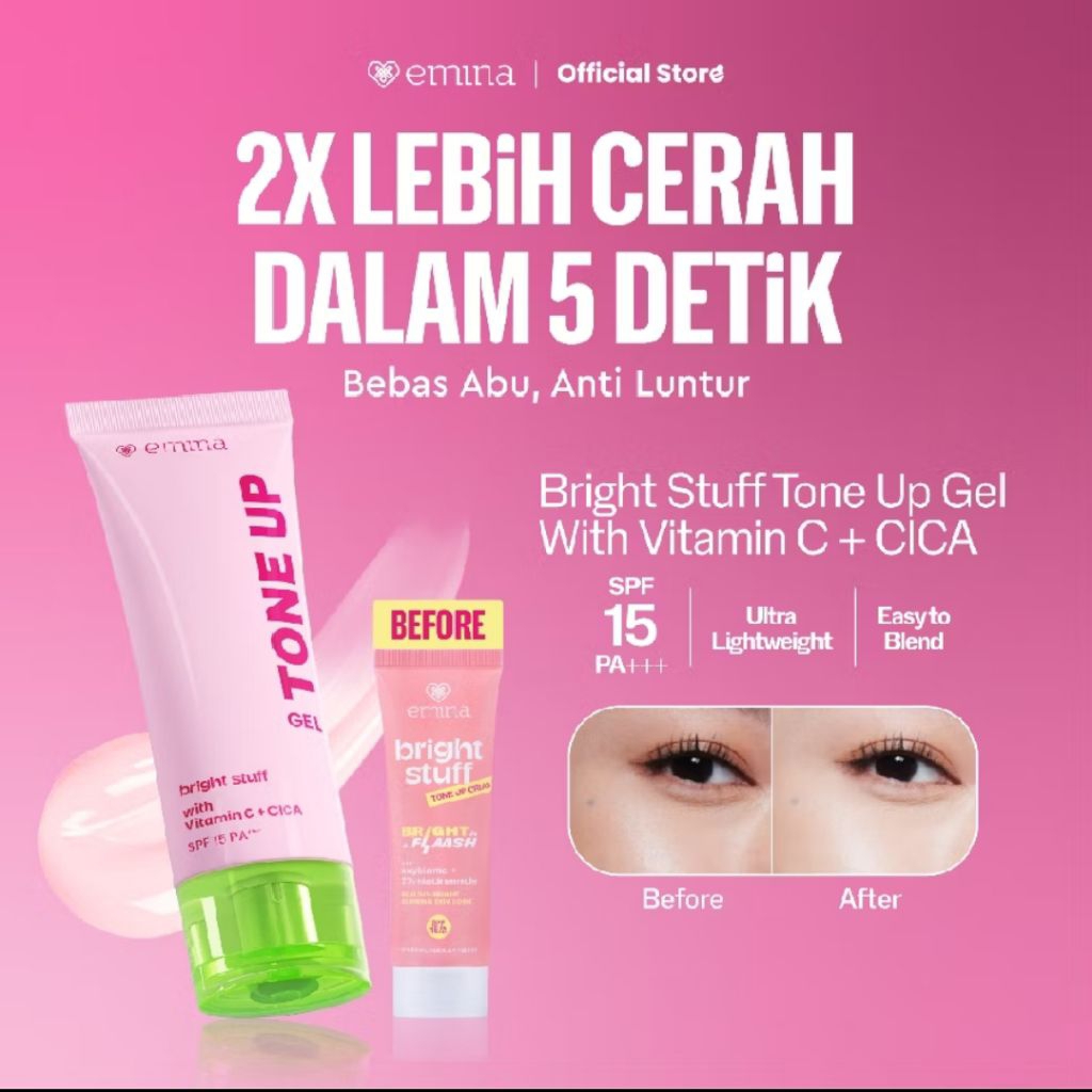 Emina Tone Up Cream Gel Moisturizer Pelembab Wajah 20ml