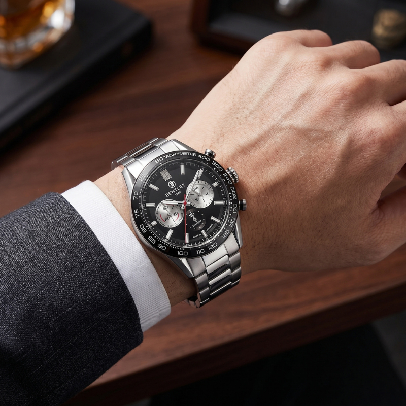 Jam Tangan Pria Diamond BENTLEY Thunder BL2520-102MWBI