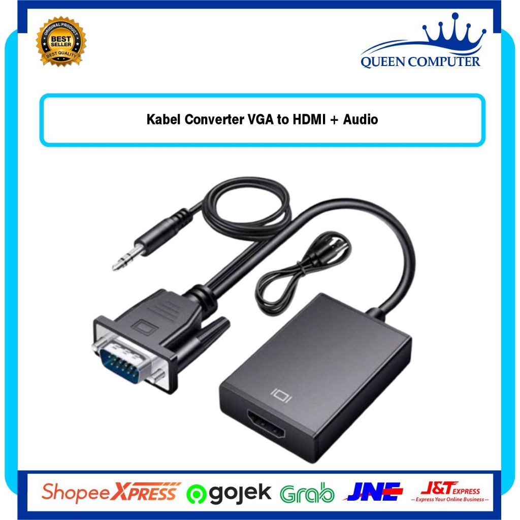 Kabel Converter VGA to HDMI + Audio | Converter VGA To HDMI / VGA HDMI With Audio