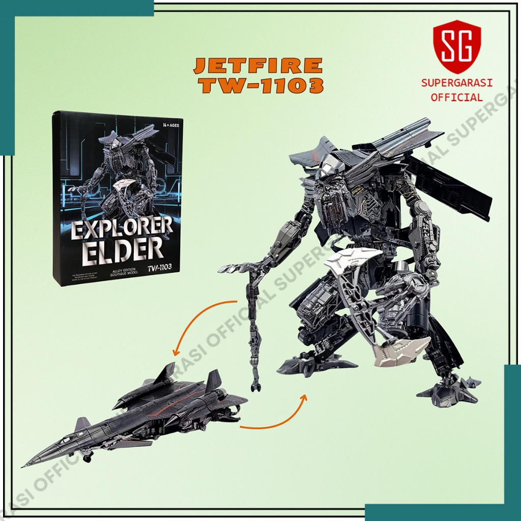 Mainan Pajangan Baiwei TW-1103 Explorer Elder Jet Pack Jetfire SkyFire