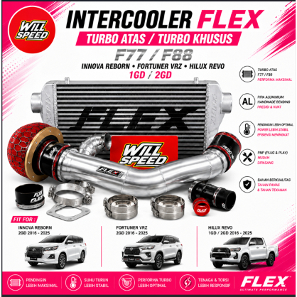 INTERCOOLER FLEX TURBO ATAS TURBO F77 F88 INNOVA REBORN FORTUNER VRZ HILUX REVO 2GD 1GD