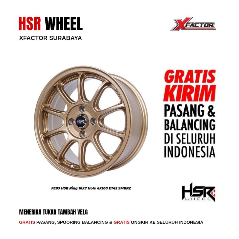 VELG MOBIL R16 HSR FE03 HSR R16X7 4X100 ET42 SMBRZ 4 PCS VELG