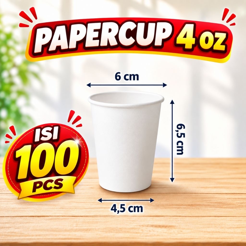 (100 pcs) Paper Cup 4 oz - Hot Cup / Gelas Kertas Kopi Espresso