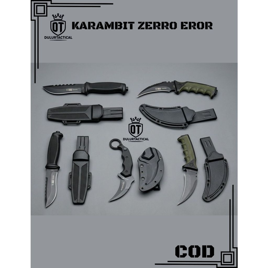 Zerro Error Cerambit Kydex Karambit Survival Kit Hitam