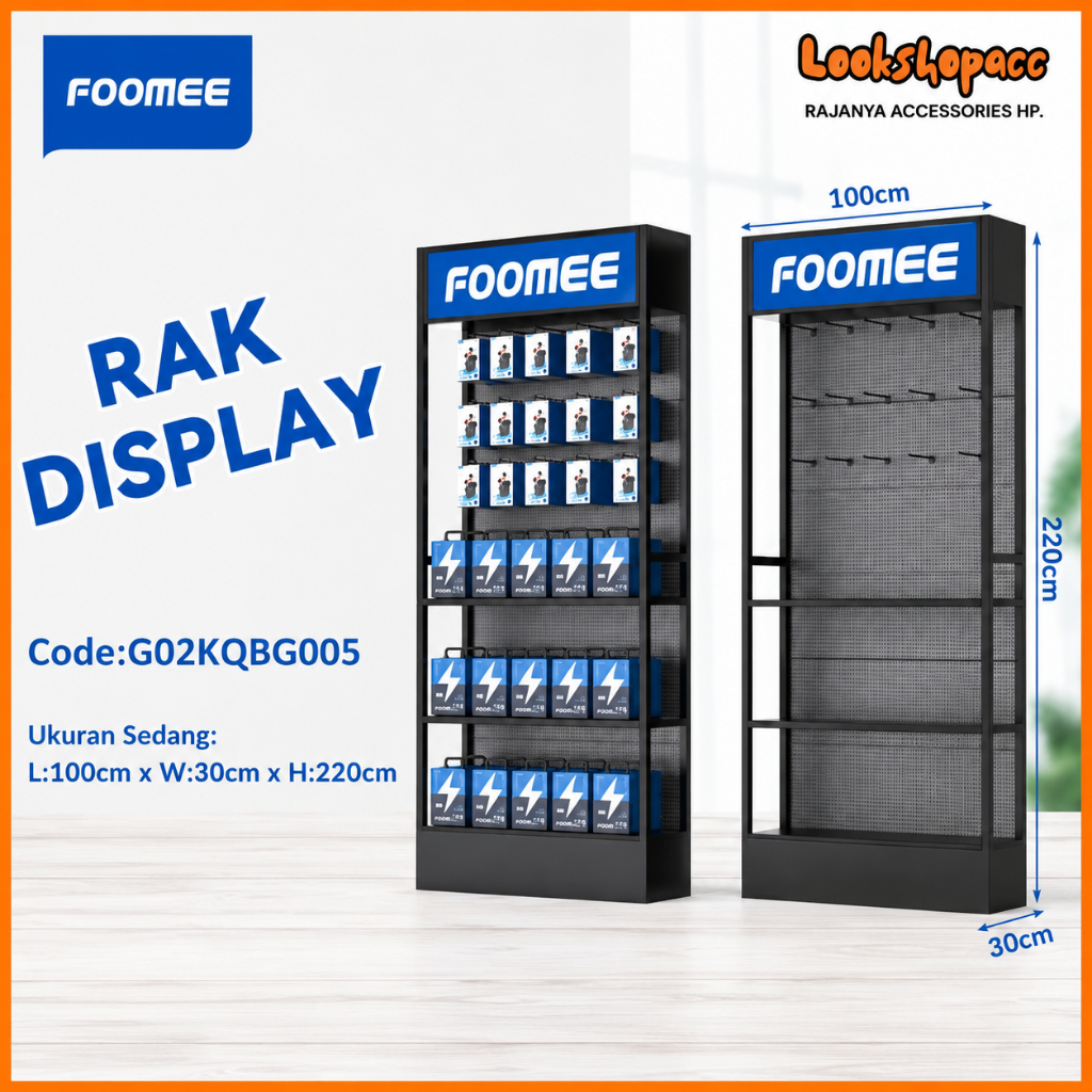 FOOMEE Rak Sedang / DAP Rak Sedang / FANTECH Rak Sedang / Rak Pajangan Accessories 220 x 100 x 30 Le