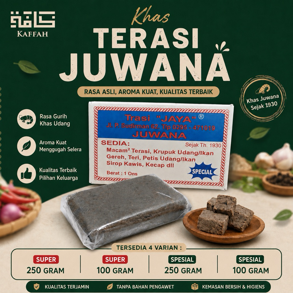 Kaffah ~ Terasi Juwana Trasi Juwana Super Spesial 250gr 100gr Khas Pati || Terasi Udang Rebon || Ter