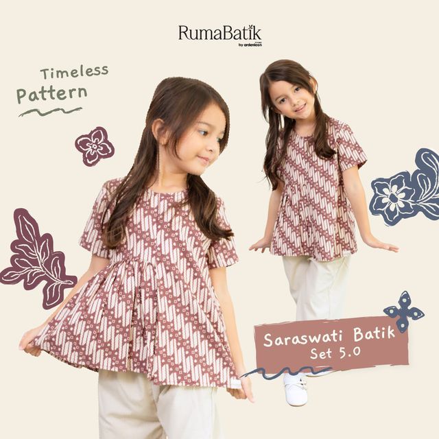 Ardenleon Saraswati Batik Set - Setelan Batik Anak Perempuan