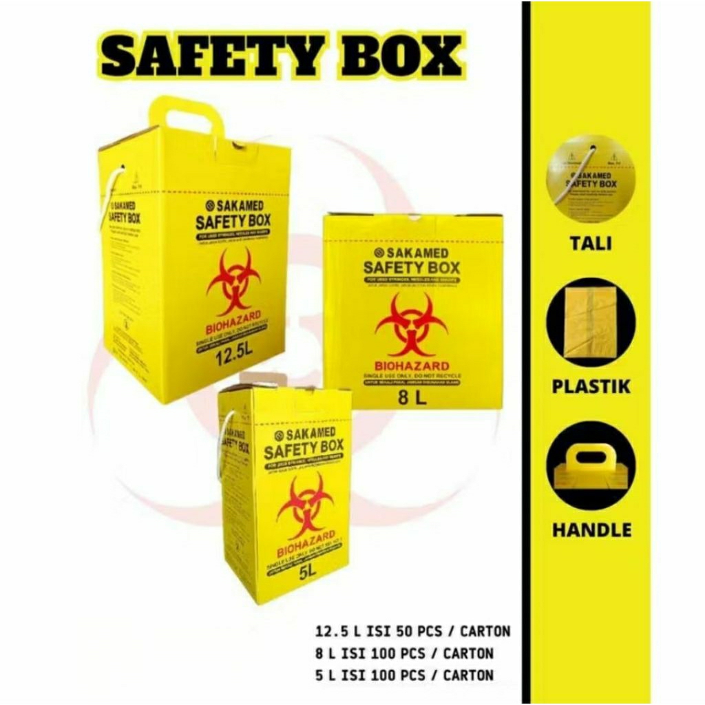 Safety Box 2.5L / Safety Box 5L / Safety Box 8L / Safety Box 12.5L / Tempat Sampah Medis