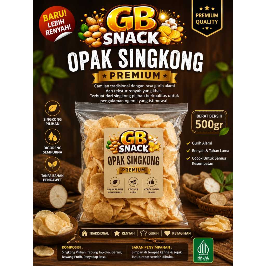 OPAK SINGKONG 500GR PREMIUM/ TELUR GABUS 500GR PREMIUM&TELUR GABUS 250GR/ PILUS 500GR PREMIUM