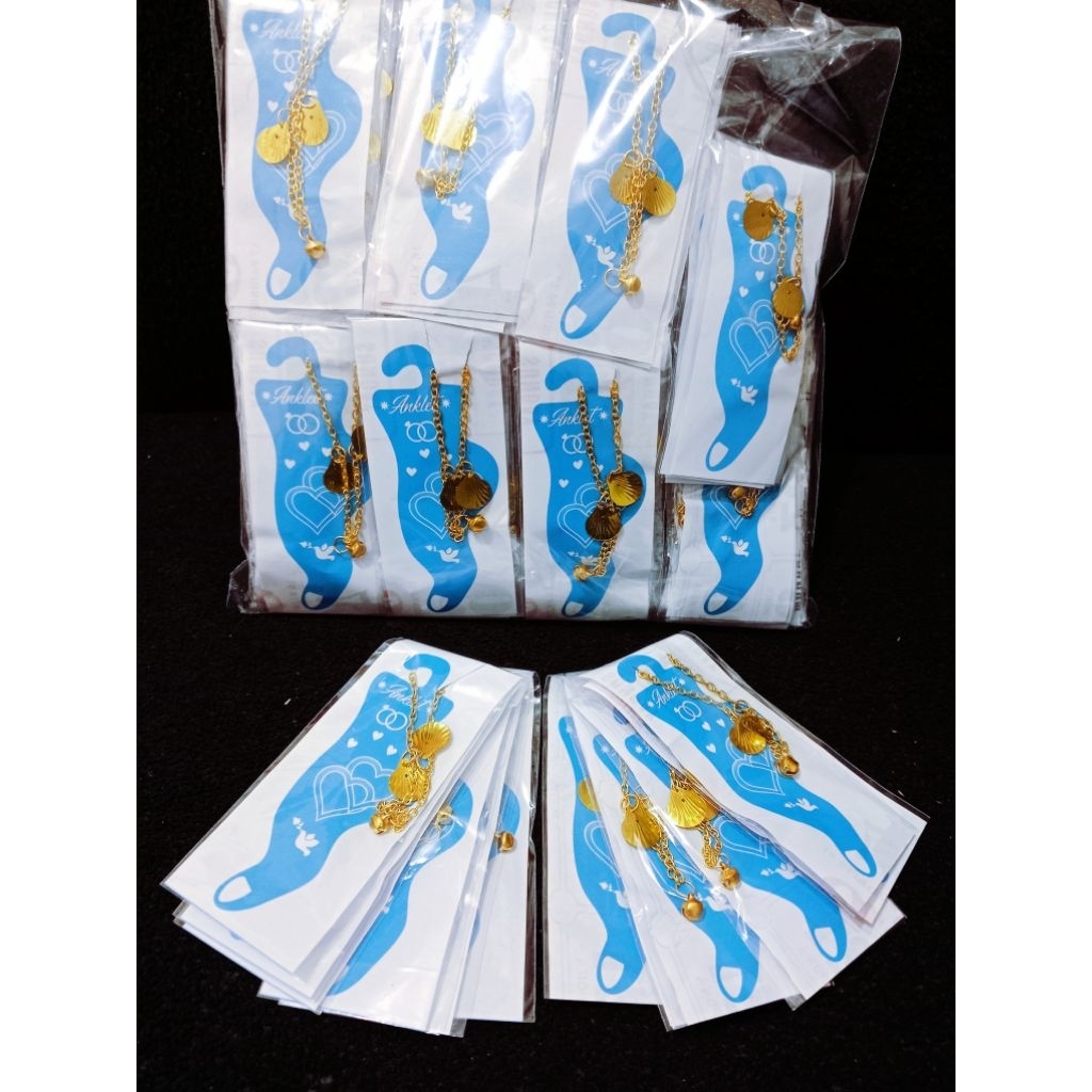 Gelang Kaki Anak Cewek warna Emas Rantai Gold 12 Pcs - Aksesoris Anak Murah