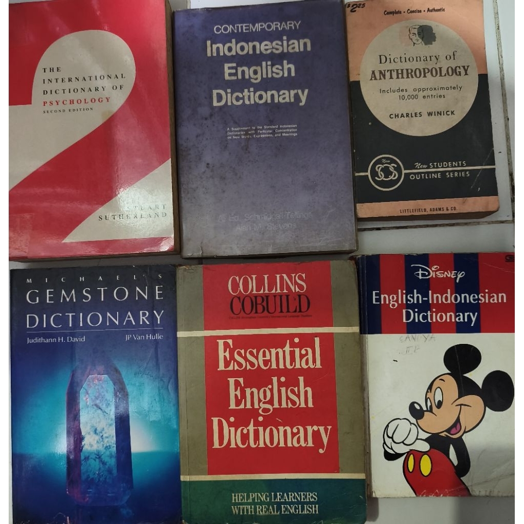 KAMUS DICTIONARY OF PSYCHOLOGY/CONTEMPORARY INDONESIAN ENGLISH DICTIONARY/GEMSTONE DICTIONARY/ESSENT