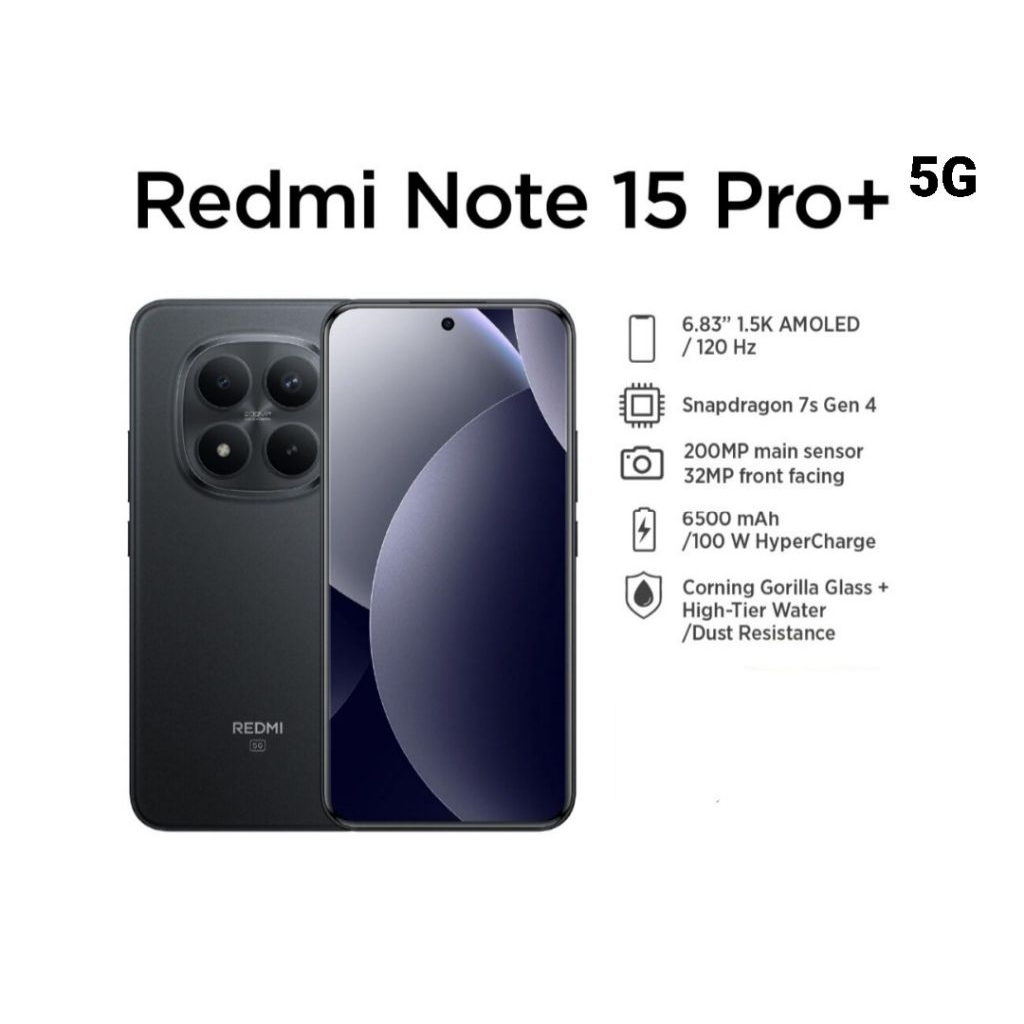HP XIAOMI REDMI NOTE 15 PRO+ 5G 8/256 GB - NEW XIOMI MI NOTE 15 PRO PLUS 5G RAM 8GB ROM 256GB GARANS