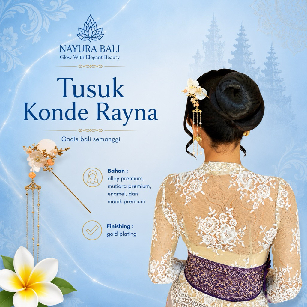 NAYURA BALI / Tusuk Konde Rayna / Tusuk Konde China / Tusuk Konde Wanita / Konde Korea / Aksesoris H