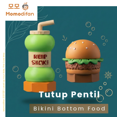 Tutup Pentil 1Pcs Ban Motor Mobil Sepeda Karakter Makanan Krabby Patty Kelp Shake Lucu Unik Aksesori