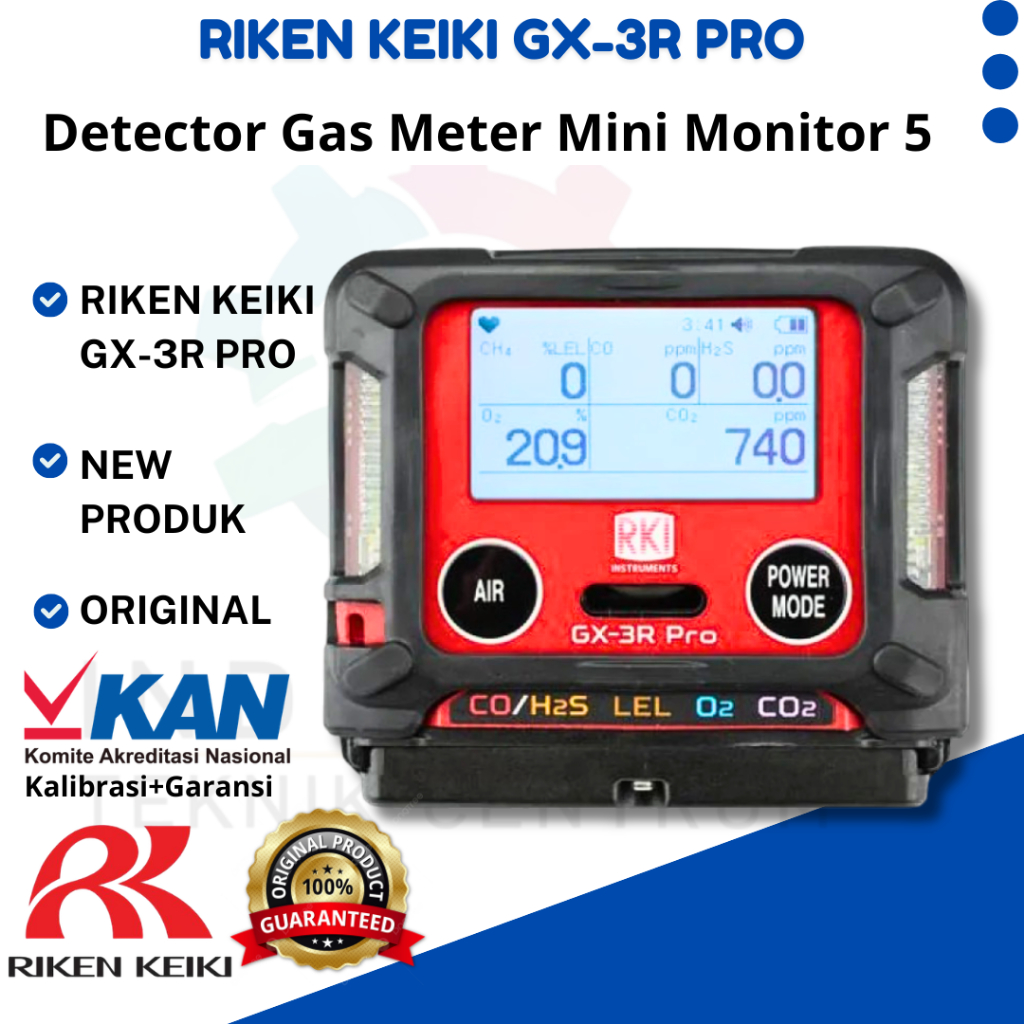 Riken Keiki GX-3R Pro- Detector  monitor 5 gas Kecil