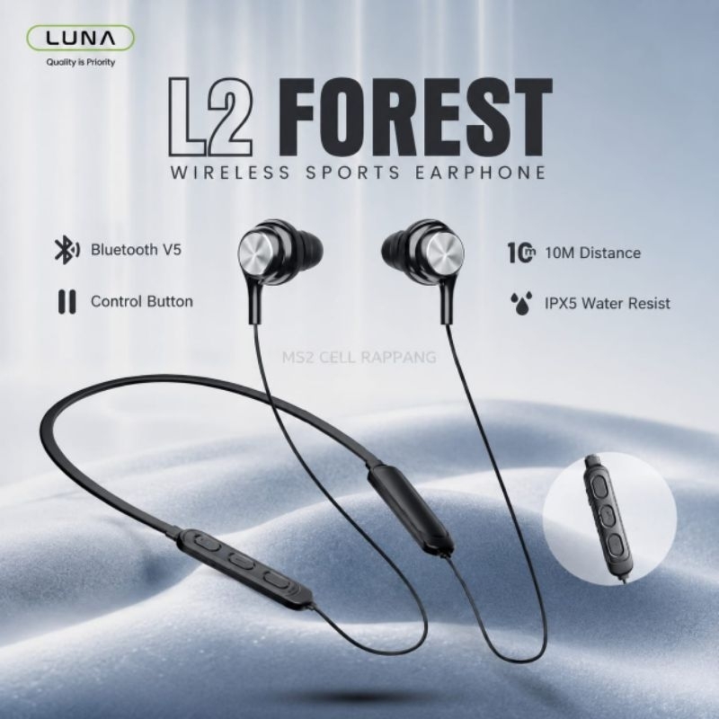 Headset Bluetooth Neckband LUNA Chipset Bluetooth 5.0 IPX5 Magnetic