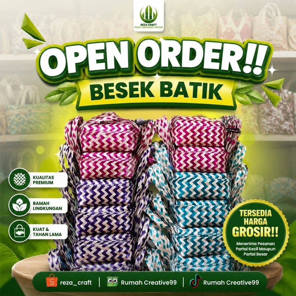 Ready besek jinjing warna variasi / besek jinjing batik