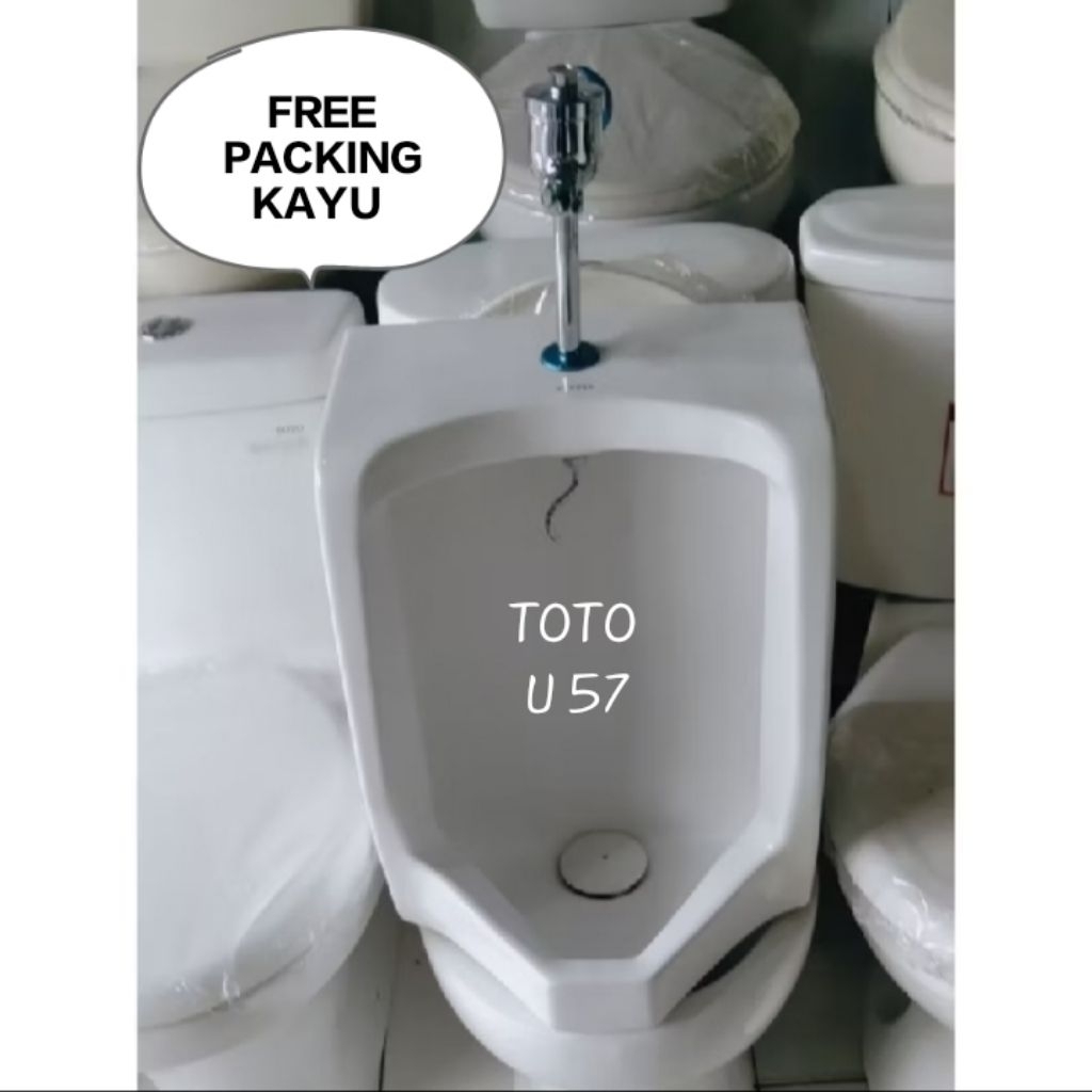 Urinoir Toto U57 / tempat kencing pria komplit kondisi second bekas pakai Free packing kayu