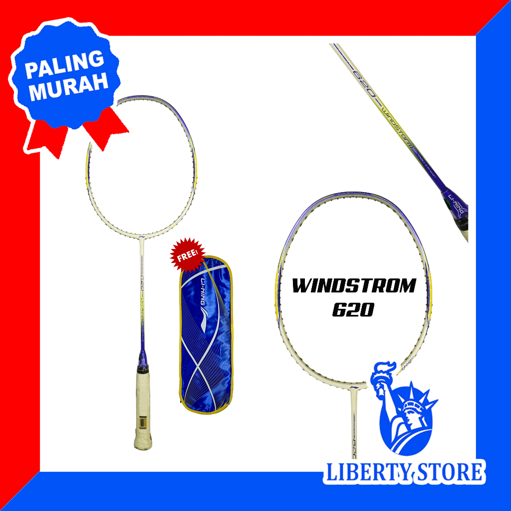 Raket Badminton ORIGINAL LINING WINDSTORM 620 + TAS 1R