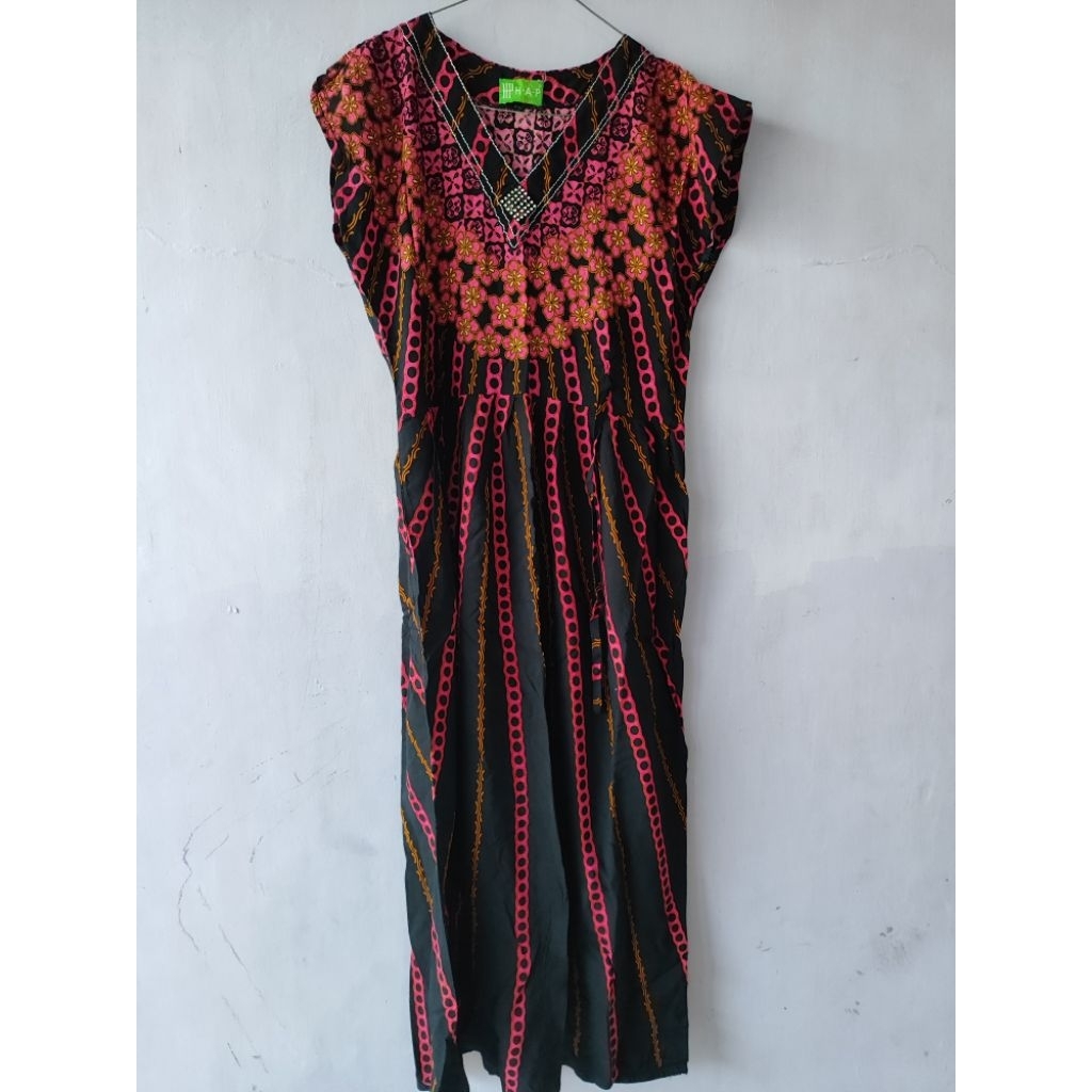 Daster Batik Black Pink // preloved